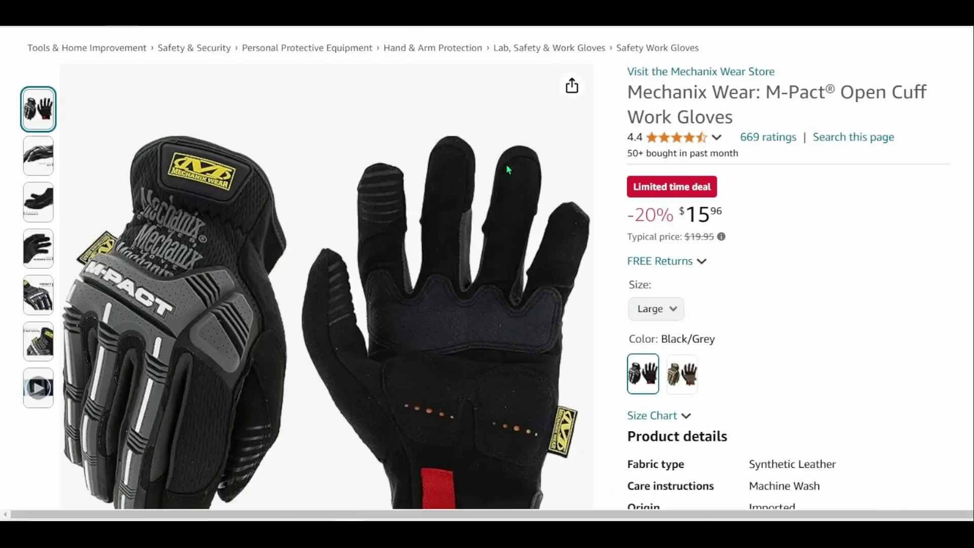 Mechanix Wear Work Gloves