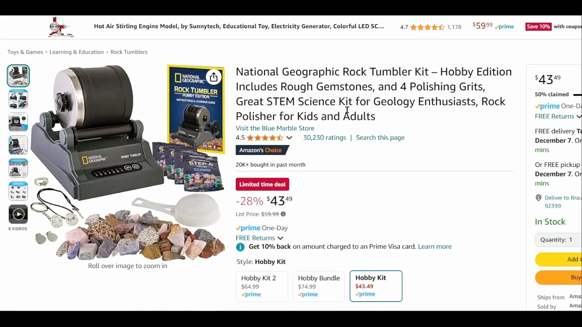 National Geographic Rock Tumbler Kit