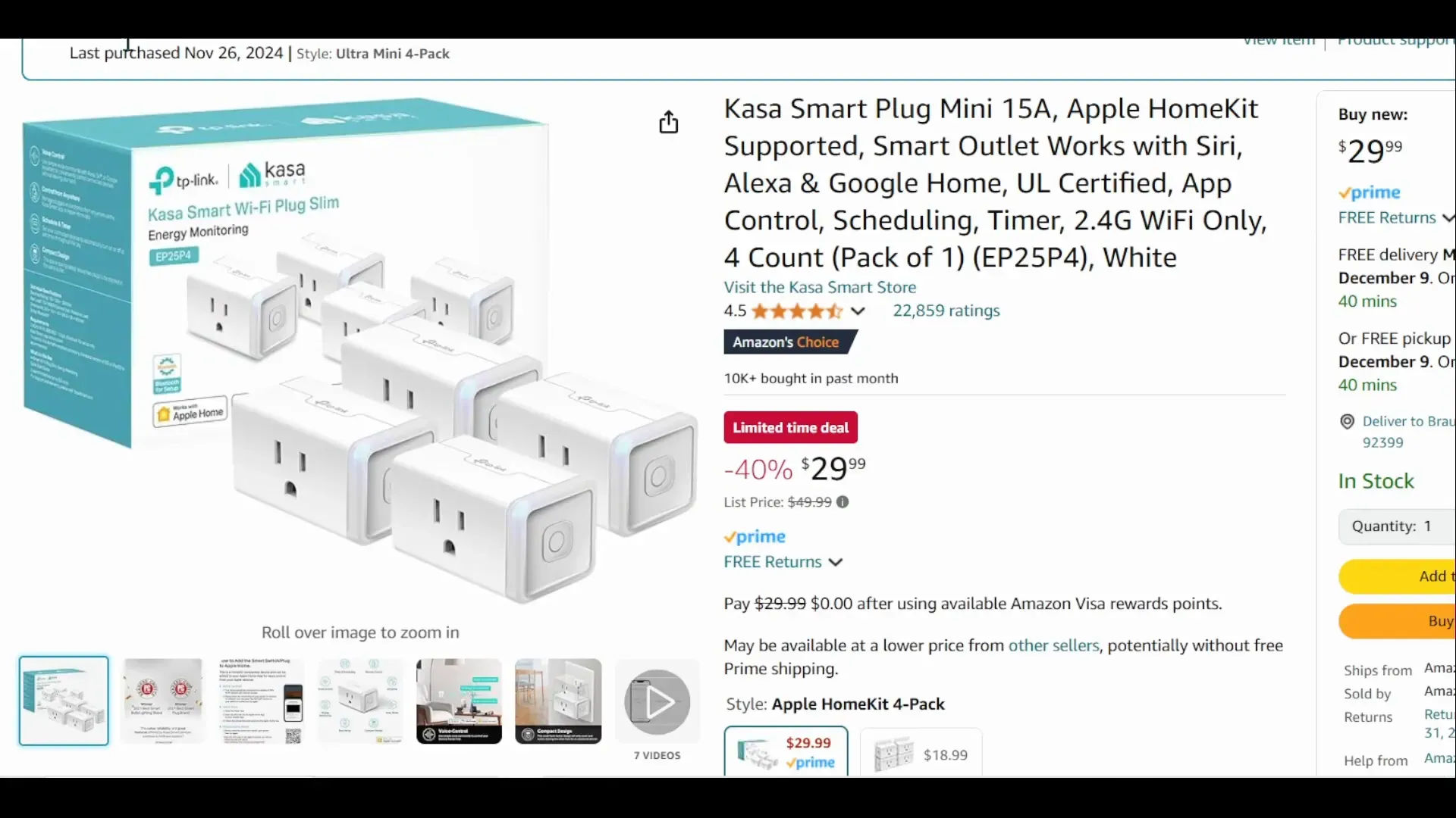 Kasa Smart Plug Mini