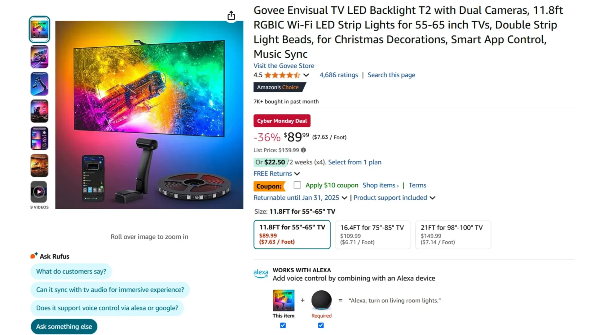 Govee Envisual TV LED Backlight T2