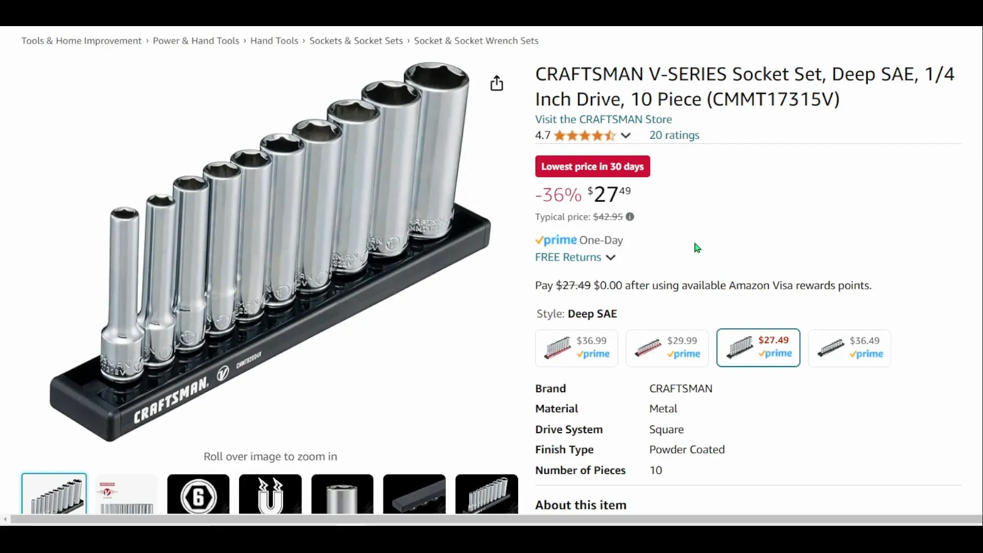 Craftsman V-Series Socket Set