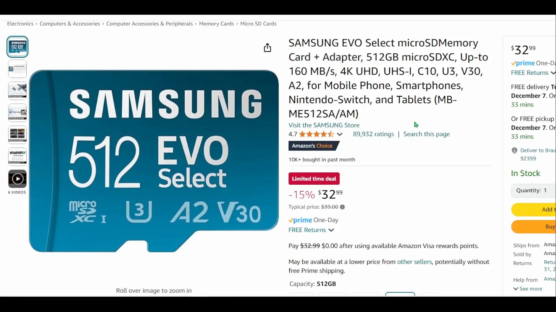 SAMSUNG EVO microSD Memory Card